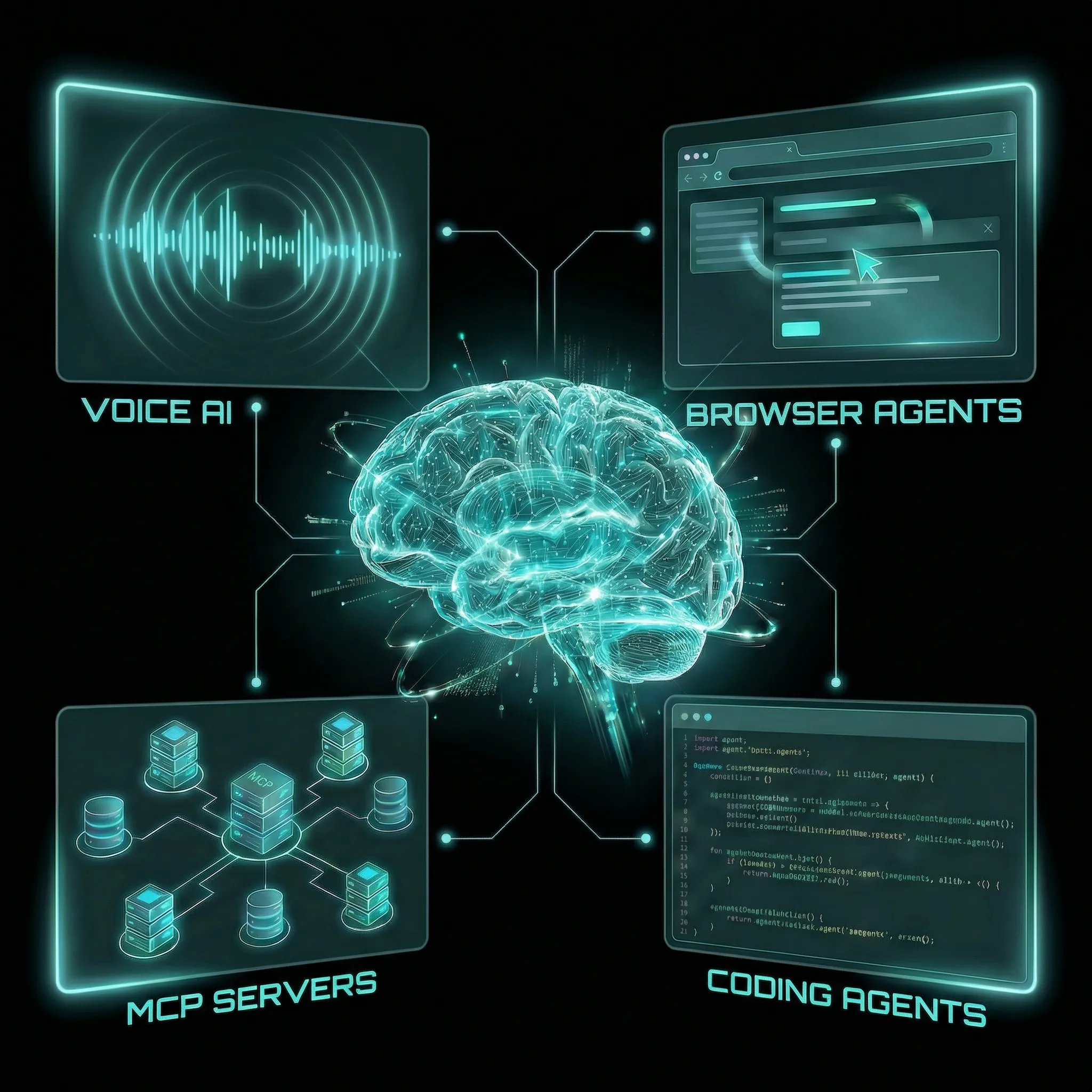 AI Agent platform connecting voice, browser, server, and coding agents